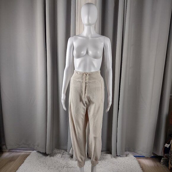 New Directions Women's 100% Cotton, Cream Colored Casual Drawstring Pants Size L - Picture 1 of 10